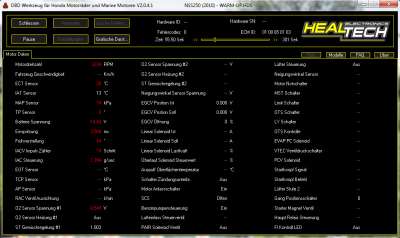 Healtech OBD Werkzeug für Honda Motorräder und Marine Motoren in Betrieb.PNG
