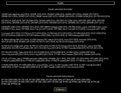 Healtech OBD Software für Honda Motorräder unterstützte Modelle.PNG