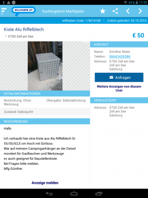 Die Reservierte der CUB 110 kommt dann hier rein.