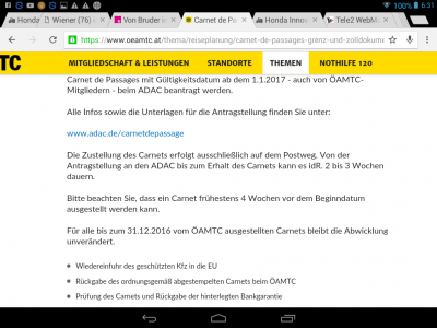 Reisepass für das Möpp: "Carnet de Passages" mit hinterlegter Bankgarantie.