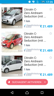 In AT 3300 Amstetten bietet EIN Autohaus 5 C-ZERO mit je 1 km an.