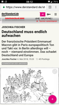 Die Qualitätszeitung Der Standard sieht Merkel als Führerin der EU.
