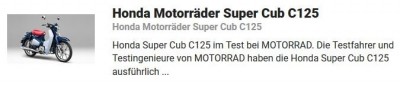 Super Cub C125 im MOTORRAD Test.JPG