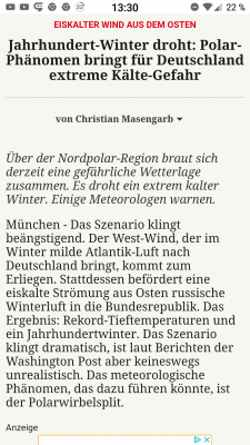 Die unumkehrbare, menschengenachte Erderwärmung macht mal einen Winter Pause.