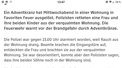 Es brennt, es brennt, am besten im Advent.