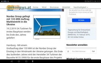 Die eine Hälfte geht an NORDEX in DE.