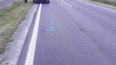 meine ABS-Bremsspur bis Stillstand.