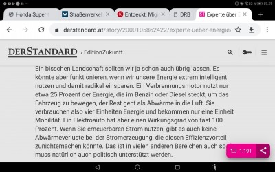 Das Elektroauto hat einen Wirkungsgrad von fast 100 %.