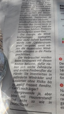 Die Ösis zerreissen sich das Maul über die "Deutsche Energiewende."