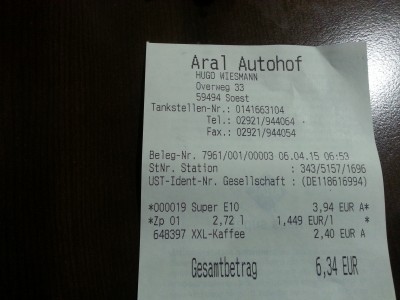 Erstmal beide volltanken.