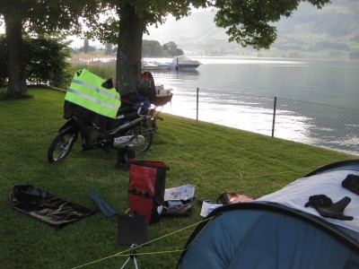 Zeltaufbau-Durcheinander vor Luzern